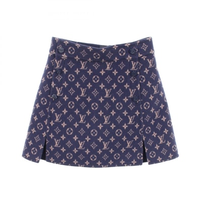 ルイ・ヴィトン LOUIS VUITTON モノグラム スカート 衣料品 ボトムス ウール レディース ネイビー系 / ピンク系 RW201W QS3 FISK01 【中古】
