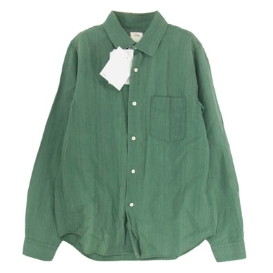 VISVIM ビズビム 長袖シャツ 18SS 0118105011021 JUMBO INDIGO SKEIN DYE ジャンボ シャツ ロングスリーブ インディゴ スケインダイ インディゴ染め 藍染 ビッグシルエット 長袖 シャツ グリーン系【中古】