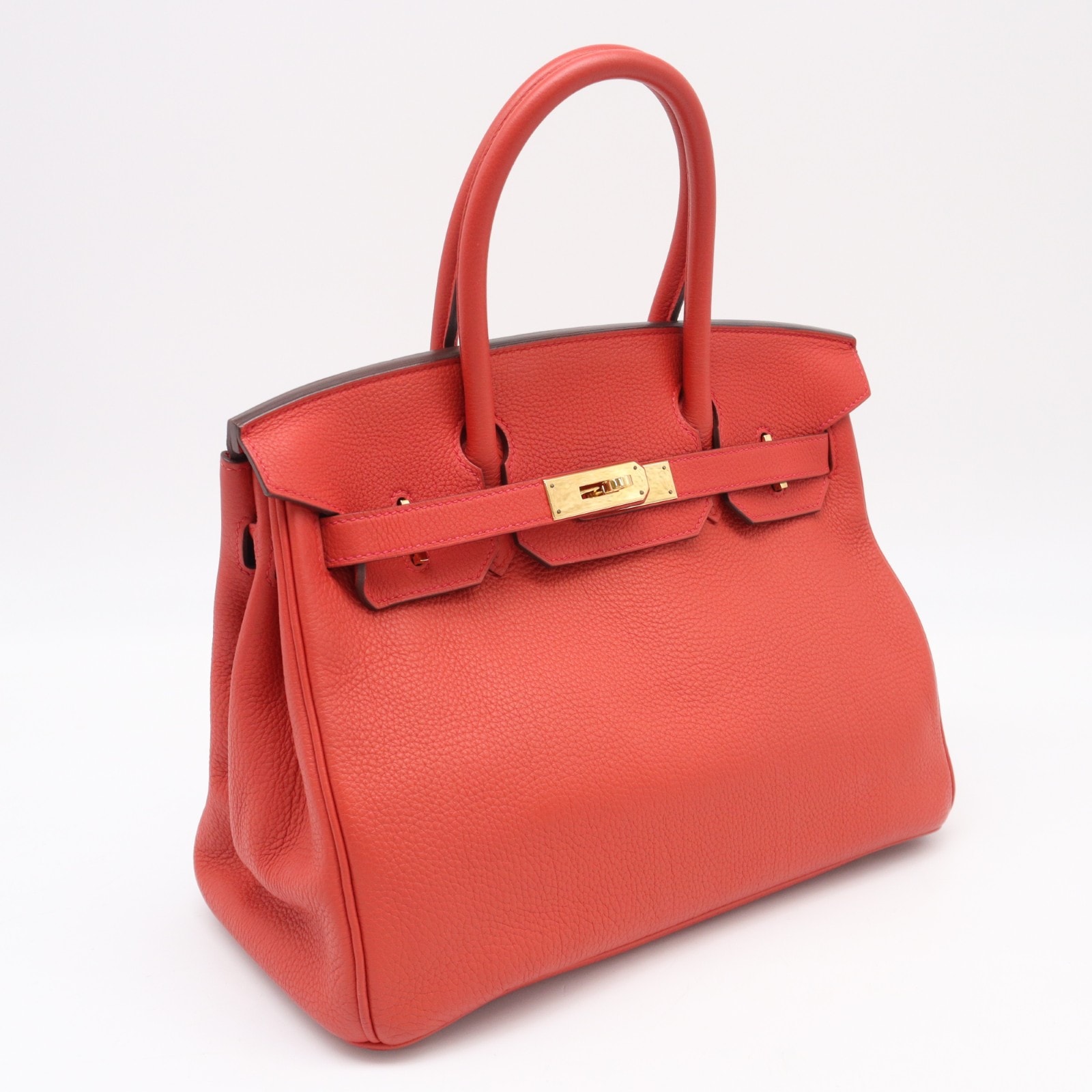 美品 HERMES エルメス ドゴ バーキン30 ルージュカザック - ハンドバッグ レッド トゴ レディース