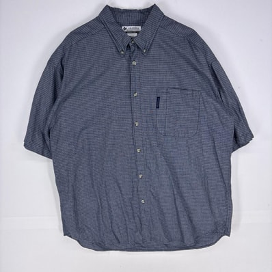 古着 コロンビア Columbia 半袖シャツ 胸ポケット ショートスリーブ ワンポイントロゴ アウトドア 2XL グレー系 メンズ