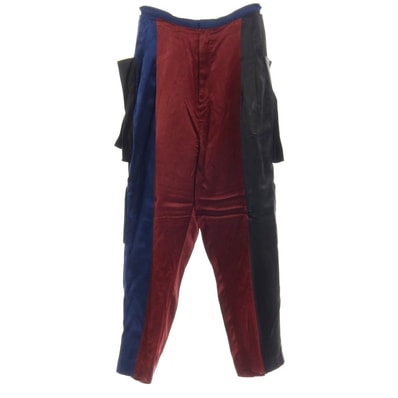 【中古】トーガ TOGA PULLA アセテート サテンパンツ ワインレッドxブラック【サイズ36】【レディース】