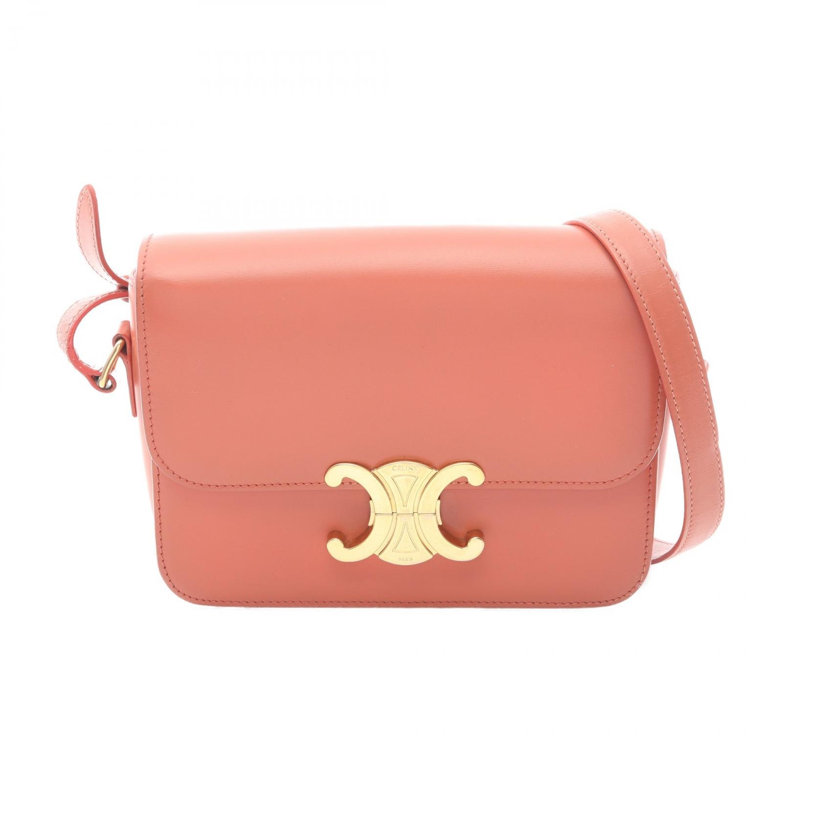 セリーヌ CELINE ティーン トリオンフ バッグ ショルダーバッグ バッグ レザー レディース オレンジ系 188423BF4 【中古】