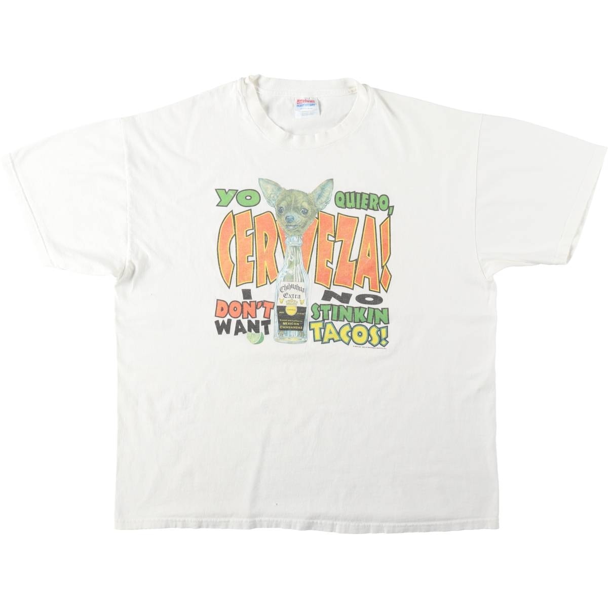 古着 00年代 ヘインズ Hanes HEAVYWEIGHT 犬柄 パロディ プリントTシャツ メンズXL相当/eaa642215