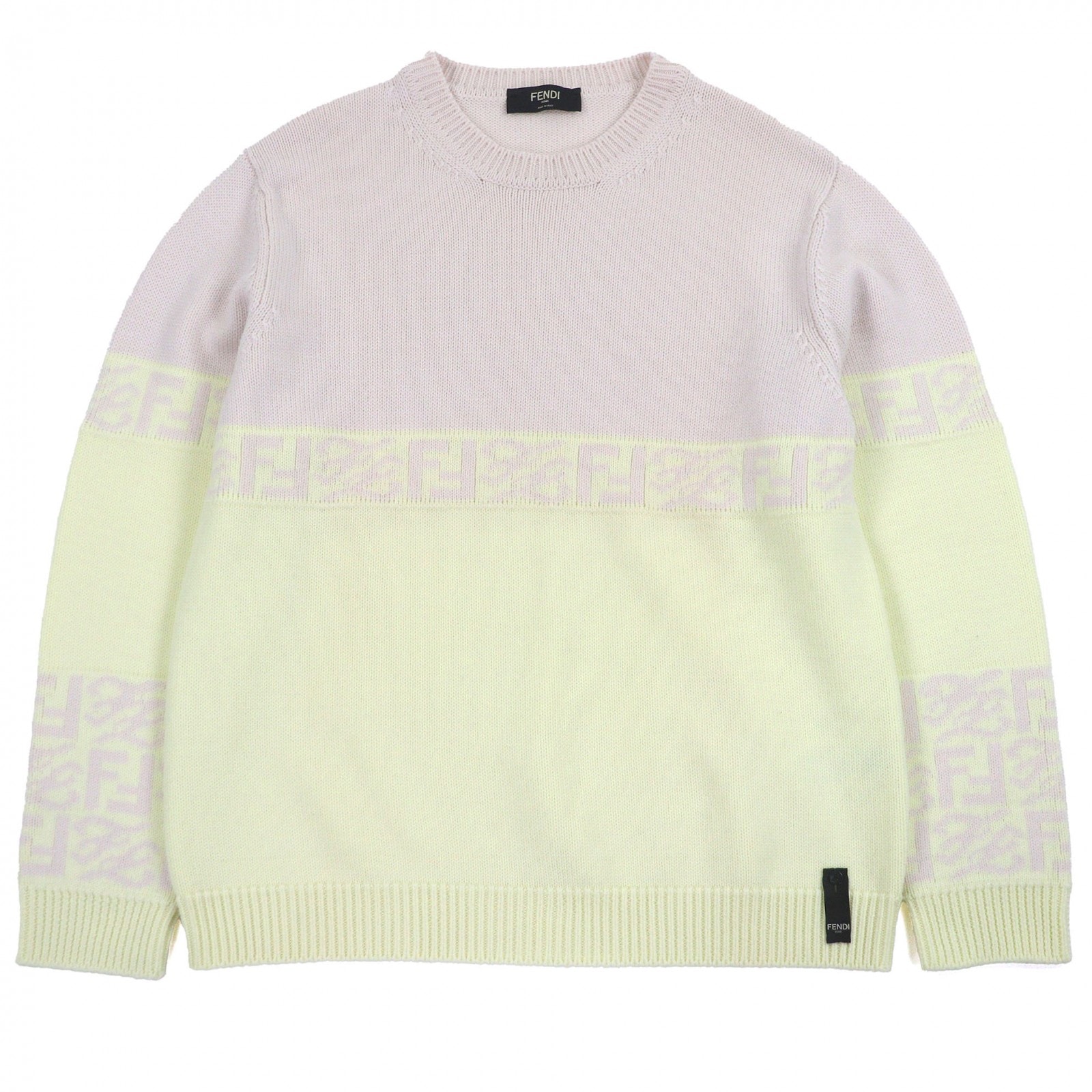 極美品 フェンディ セーター ライトピンク メンズ 52 FZX037
