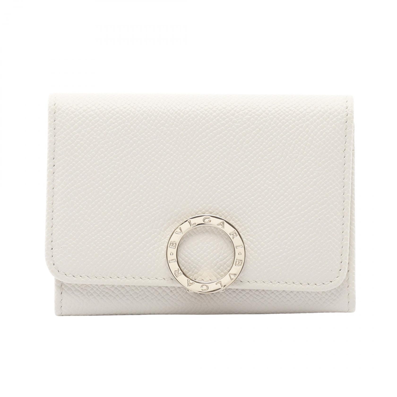 ブルガリ BVLGARI ブルガリブルガリ カードケース アクセサリー レザー レディース ホワイト系 30420 【中古】