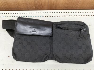 GUCCI GG Canvas Waist Pouch "Black"