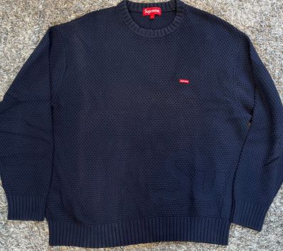 Supreme Textured Small Box Sweater "Navy"