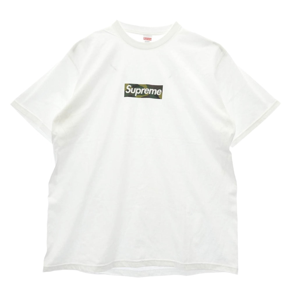Supreme シュプリーム Tシャツ 23AW Box Logo Tee camo 迷彩 ボックスロゴ 半袖 Tシャツ ホワイト系 XL【極上美品】【中古】