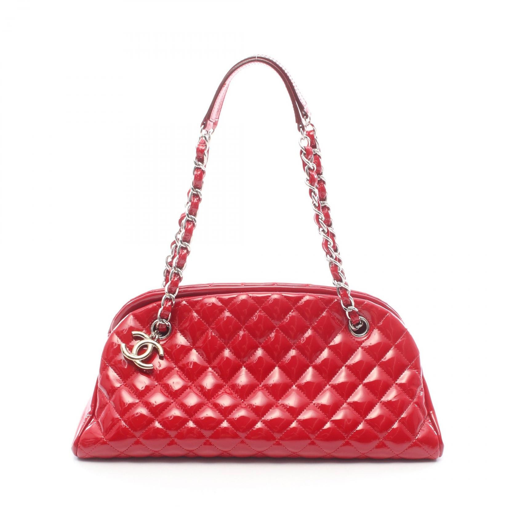 シャネル CHANEL マドモアゼル ボーリングバッグ ショルダーバッグ バッグ パテントレザー レディース レッド系 A50557 【中古】