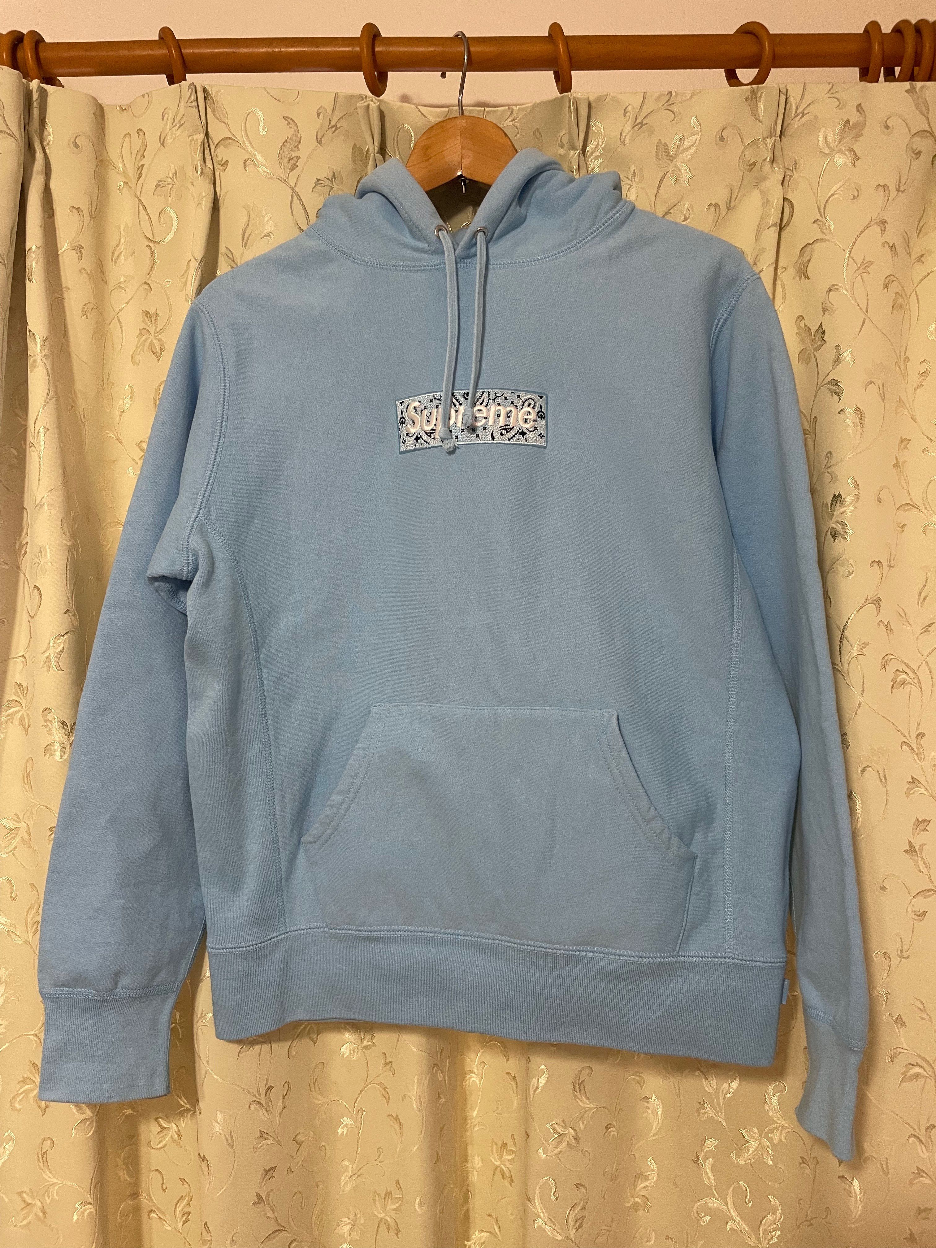 Supreme Bandana Box Logo Hooded Sweatshirt "Blue"