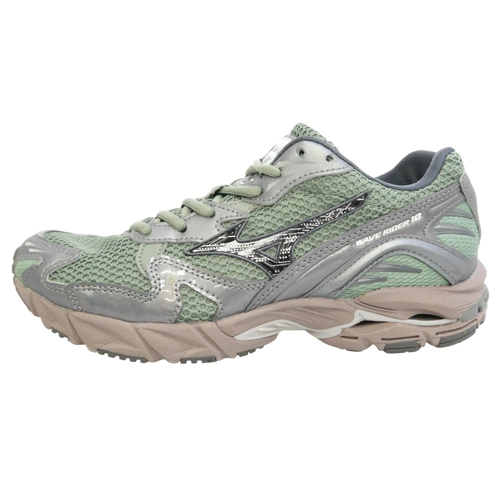 Mizuno ミズノ D1GA243109 Wave Rider 10 ウェーブライダー10 スニーカー グリーン系 24.5cm【美品】【中古】