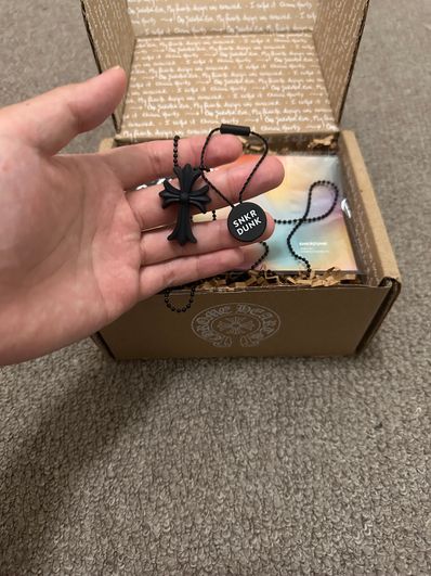 Chrome Hearts Rubber Small CH Cross Silicon Necklace "Black"