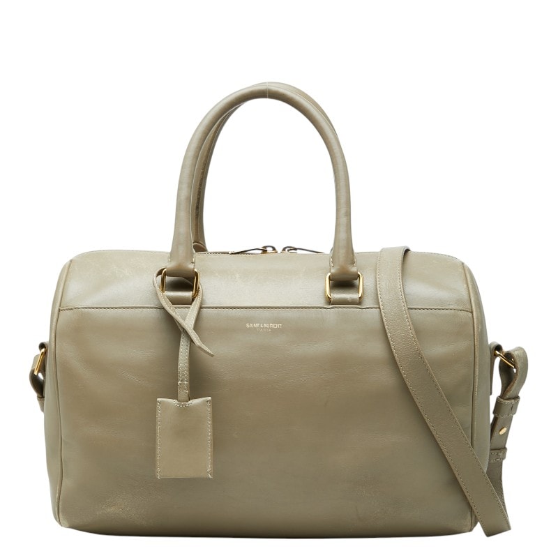 サンローラン ダッフル6 ハンドバッグ ショルダーバッグ 2WAY 322049 グレーベージュ系 レザー レディース SAINT LAURENT 【中古】