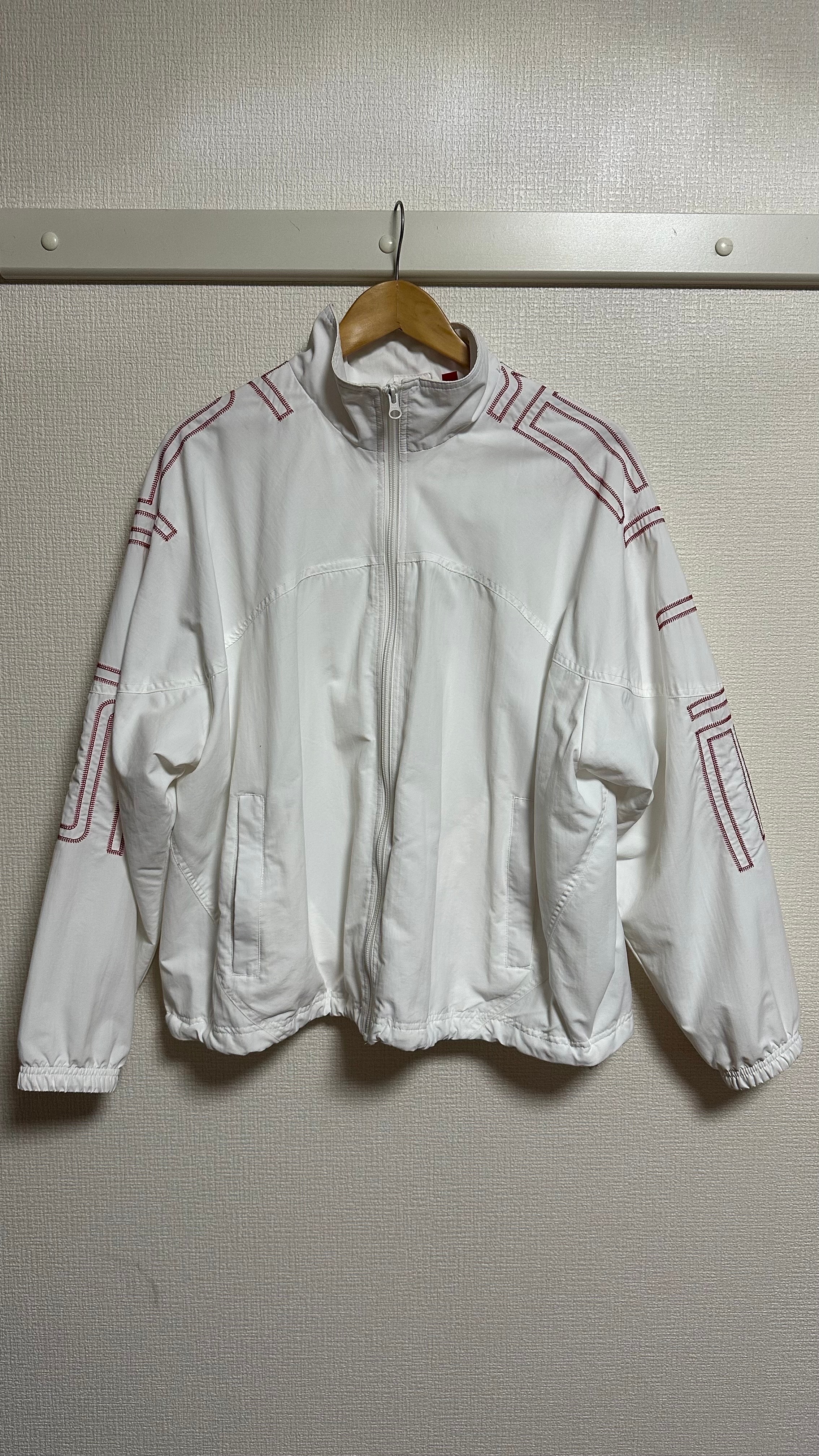 Supreme Spellout Embroidered Track Jacket "White"