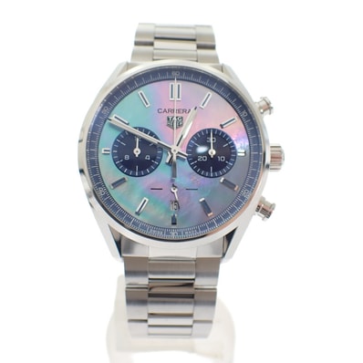 タグホイヤー TAG HEUER カレラ キャリバーホイヤー02 クロノグラフ 日本限定 CBN201E.BA0642 腕時計 ステンレススチール 自動巻き ブルーシェル文字盤 メンズ【中古】【Aランク】