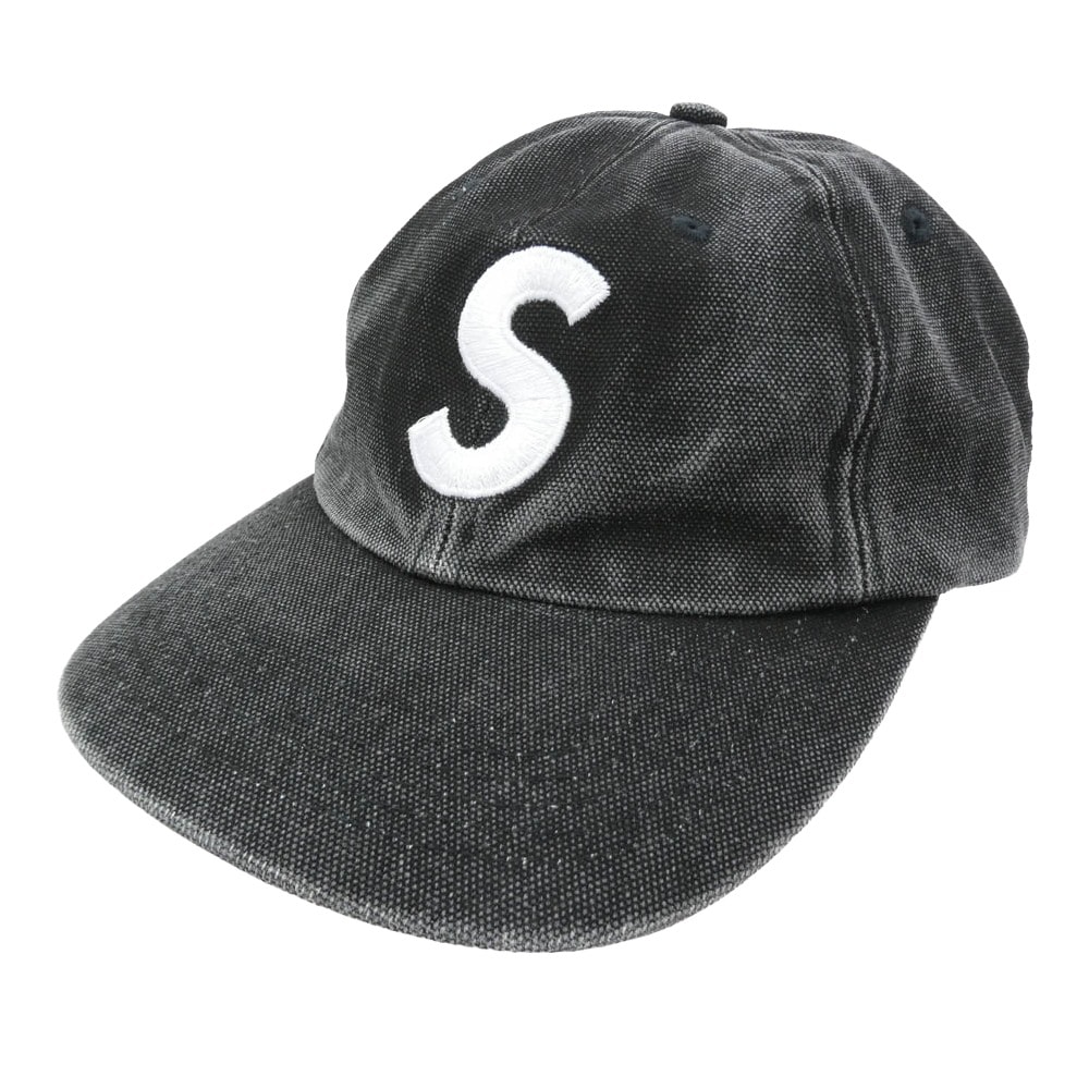 Supreme シュプリーム キャップ 25AW Pigment Coated Canvas S Logo 6-Panel ピグメント コーテッド キャンバス Sロゴ 6パネル キャップ 帽子 ブラック系 58【中古】