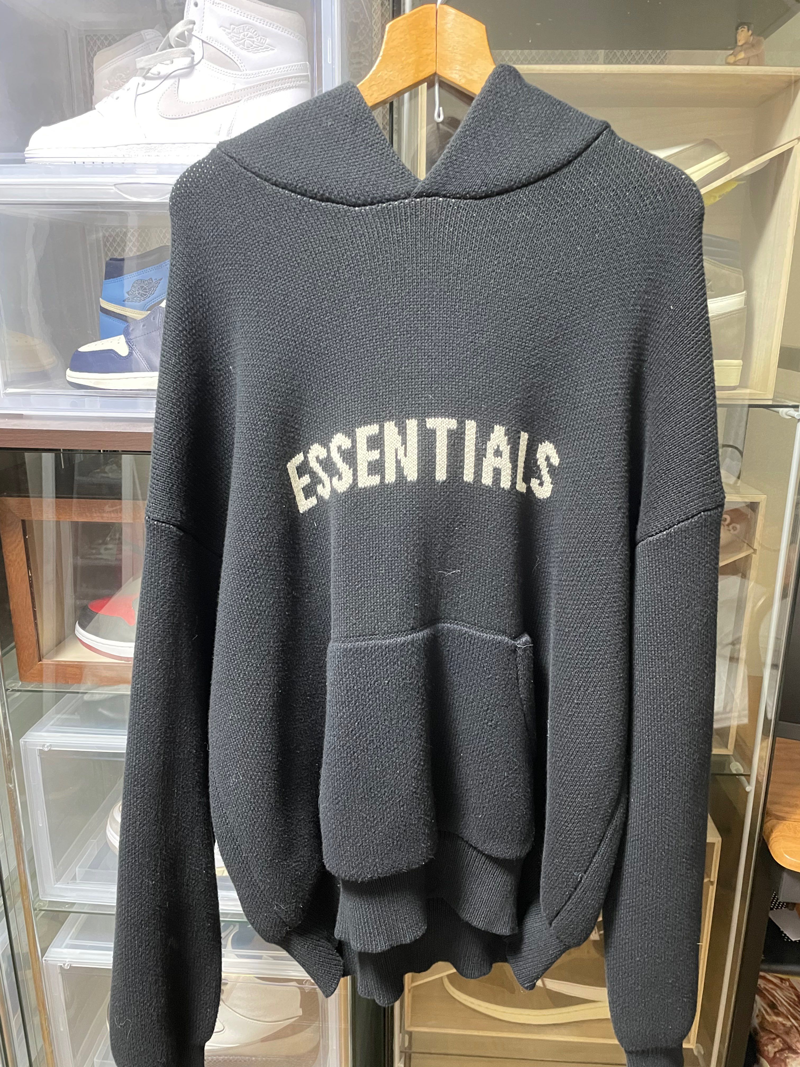 FEAR OF GOD ESSENTIALS Knit Hoodie "Black"