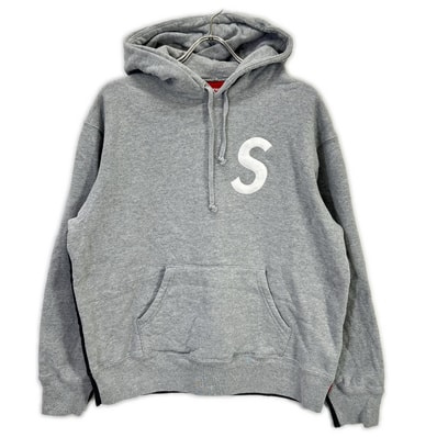シュプリーム 21AW グレー S Logo Split Hooded Sweatshirt S