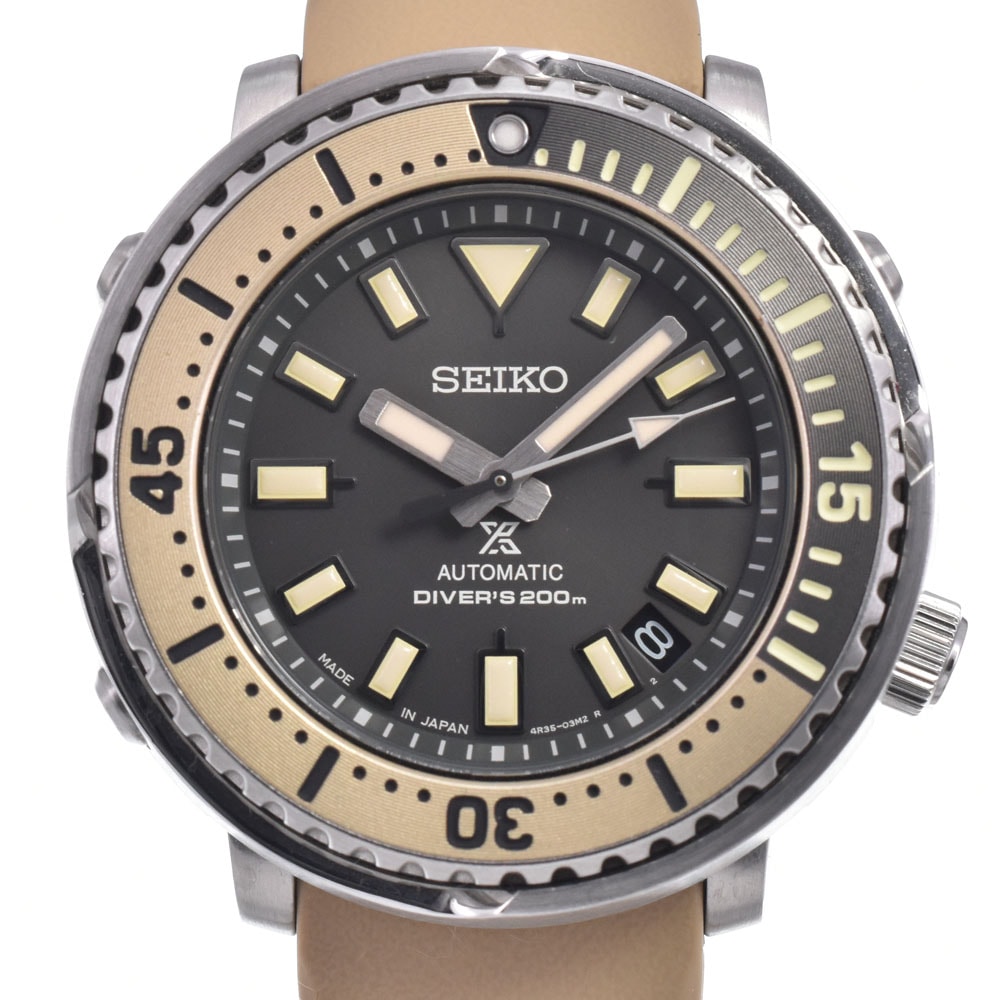 セイコー SEIKO 4R36-04R0/SBDY089 プロスペックス ツナ缶デザイン ブラック 自動巻き メンズ 美品 腕時計 O#148864