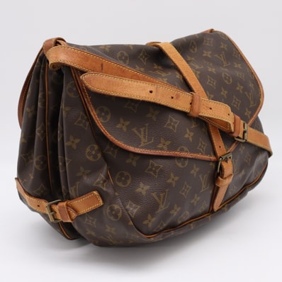 LOUIS VUITTON ルイ・ヴィトン モノグラム ソミュール35 M42254 ショルダーバッグ ブラウン ベージュ レディース