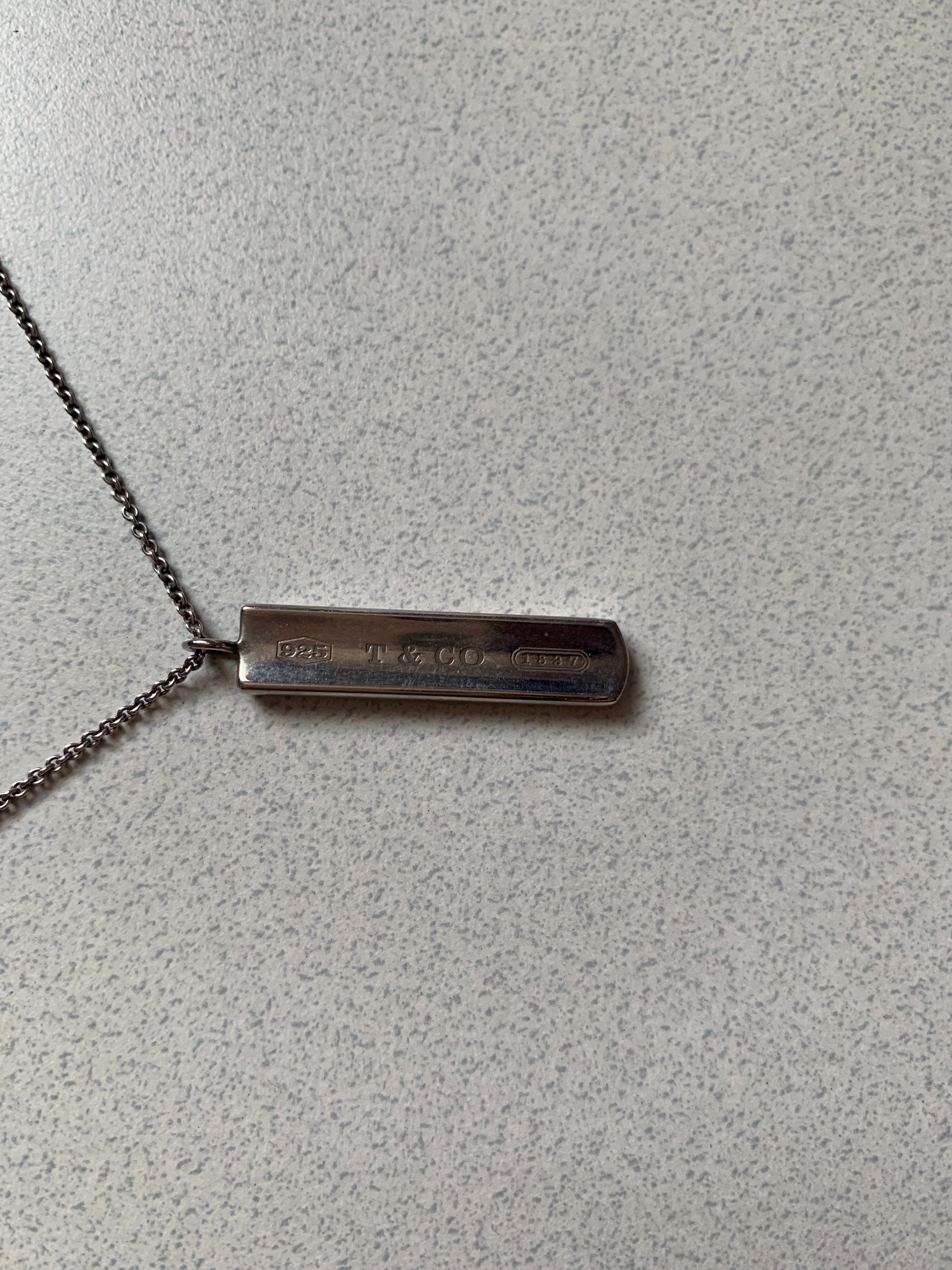 Tiffany & Co 1837 Bar Pendant Necklace "Silver"