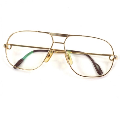 美品 カルティエ メガネ トリニティ ゴールド メンズ 62□14 140