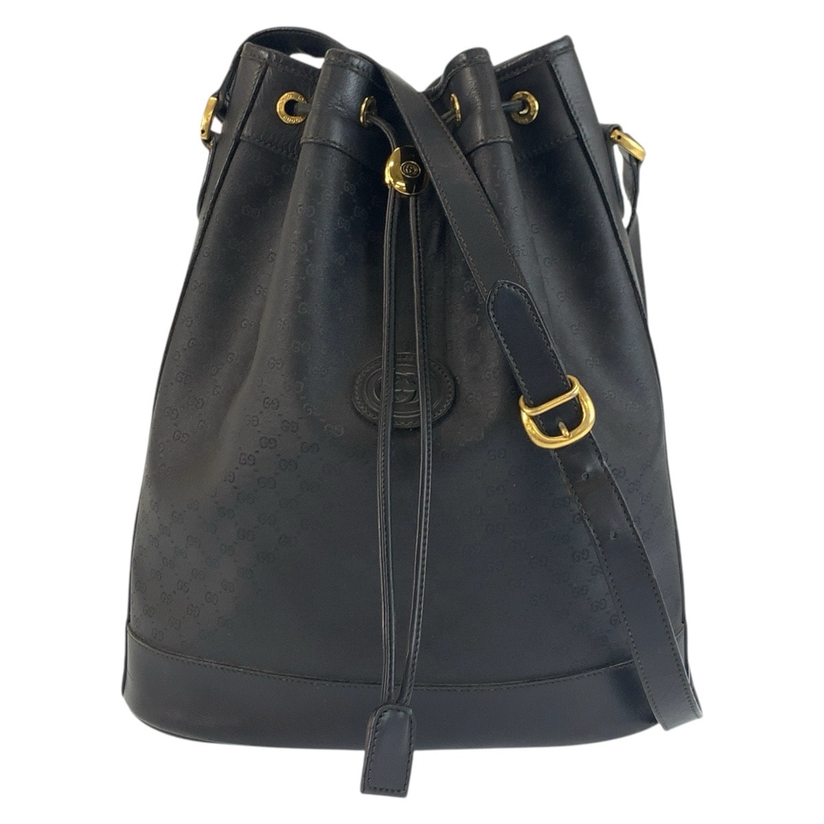 PRADA プラダ ヴィンテージ マイクロGG ブラック 黒 ゴールド金具 GGスプリームキャンバス ショルダーバッグ 603215 【中古】