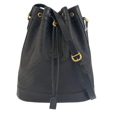 PRADA プラダ ヴィンテージ マイクロGG ブラック 黒 ゴールド金具 GGスプリームキャンバス ショルダーバッグ 603215 【中古】