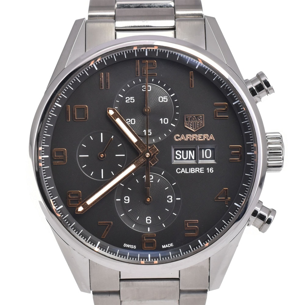 値下 タグホイヤー TAG HEUER CV2A1AB.BA0738 カレラ キャリバー16 クロノグラフ デイデイト 自動巻き メンズ 良品 A#143962