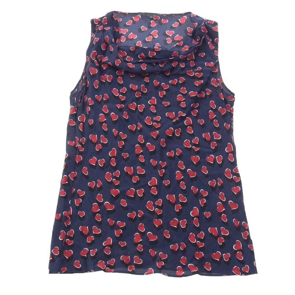GUCCI グッチ その他トップス 343085 シルク ハート ノースリーブ カットソー トップス ネイビー系 マルチカラー系 36【中古】
