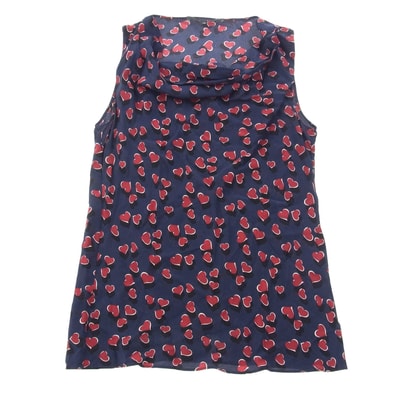 GUCCI グッチ その他トップス 343085 シルク ハート ノースリーブ カットソー トップス ネイビー系 マルチカラー系 36【中古】