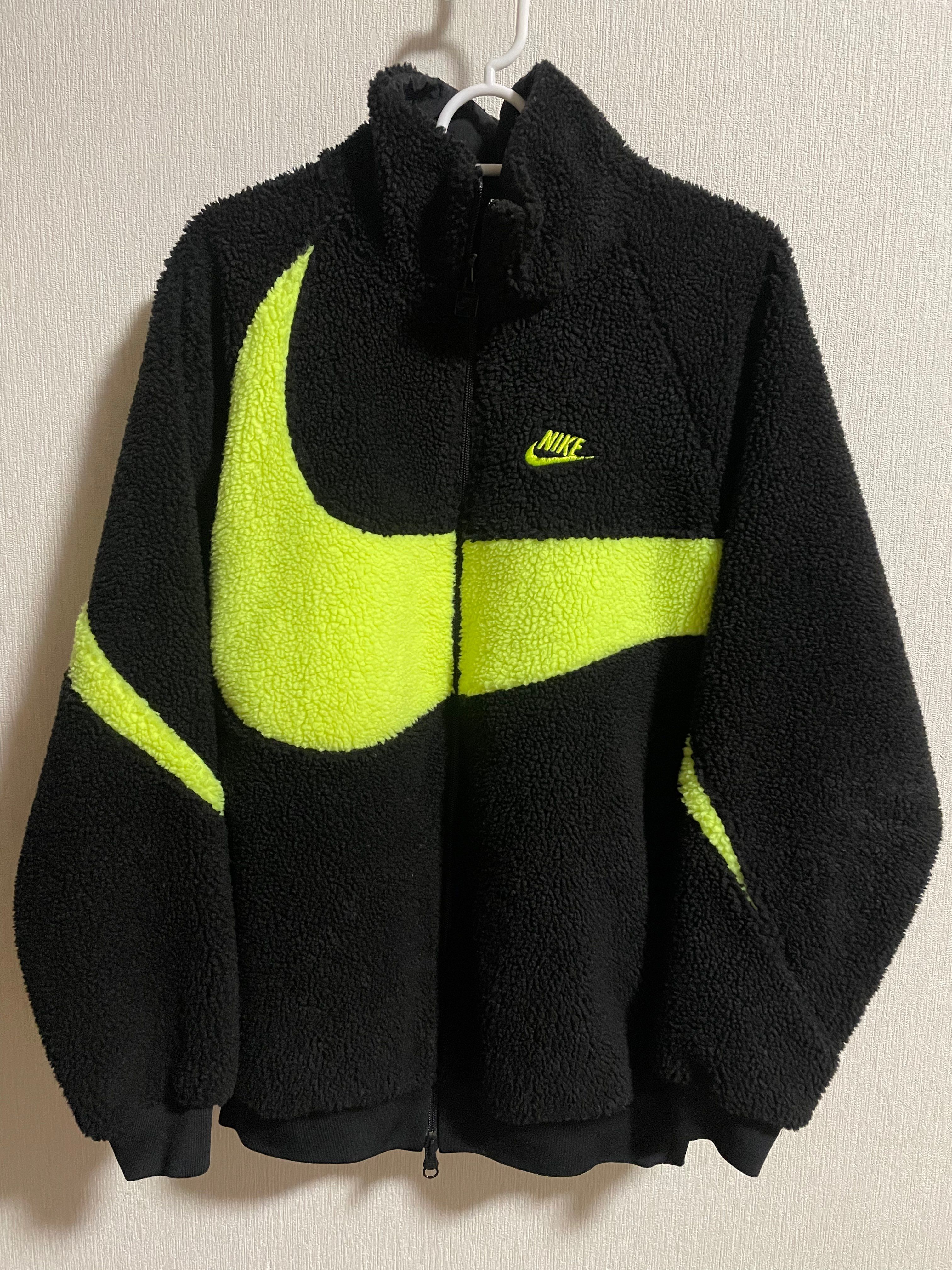 Nike Big Swoosh Reversible Boa Jacket"Black Neon"