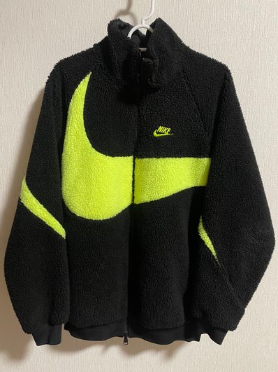 Nike Big Swoosh Reversible Boa Jacket"Black Neon"