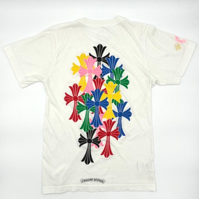 クロムハーツ マルチカラー セメタリークロス Tシャツ "ホワイト"