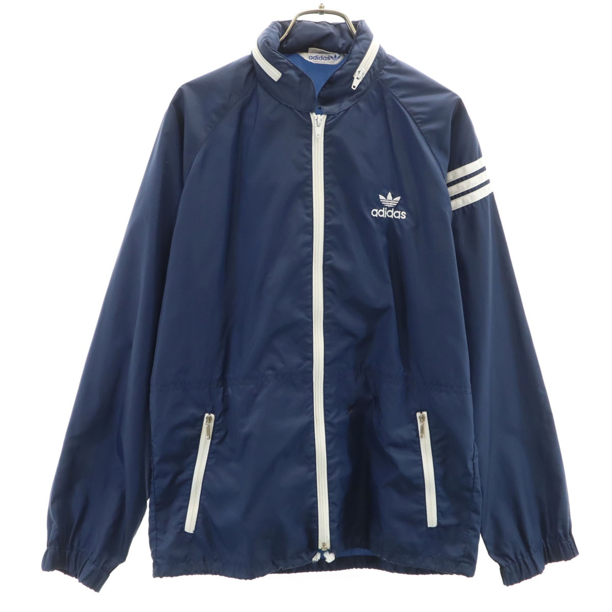 adidas アディダス 70s 80s ヴィンテージ ナイロンジャケット M ネイビー デサント