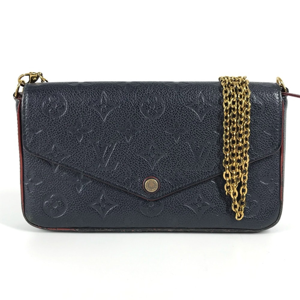 ルイヴィトン LOUIS VUITTON ポシェット・フェリシー M64099 モノグラムアンプラント チェーン カバン 肩掛け 斜め掛け 長財布 チェーンウォレット ショルダーバッグ モノグラムアンプラントレザー ネイビー