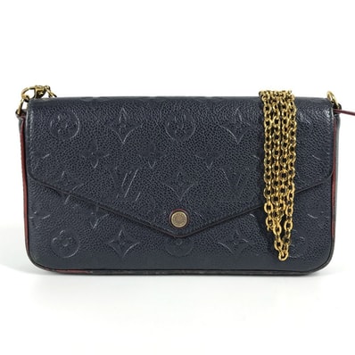 ルイヴィトン LOUIS VUITTON ポシェット・フェリシー M64099 モノグラムアンプラント チェーン カバン 肩掛け 斜め掛け 長財布 チェーンウォレット ショルダーバッグ モノグラムアンプラントレザー ネイビー