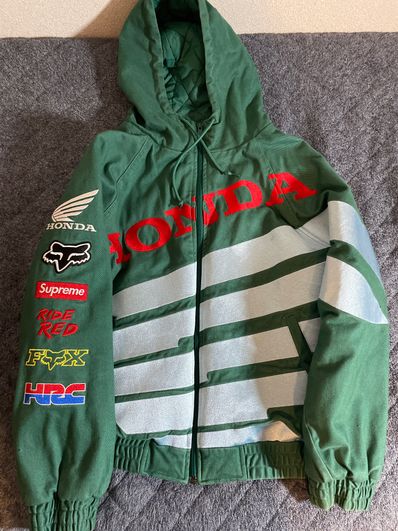 Supreme / Honda / Fox Racing Puffy Zip Up Work Jacket "Green"