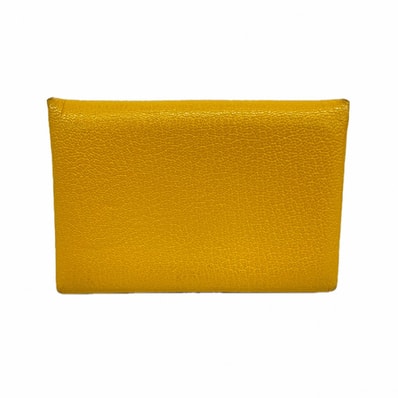 【6fe6604】エルメス コインケース カルヴィ シェブルミゾル ジョーヌアンブル シルバー金具 C刻印【中古】メンズ レディース ユニセックス