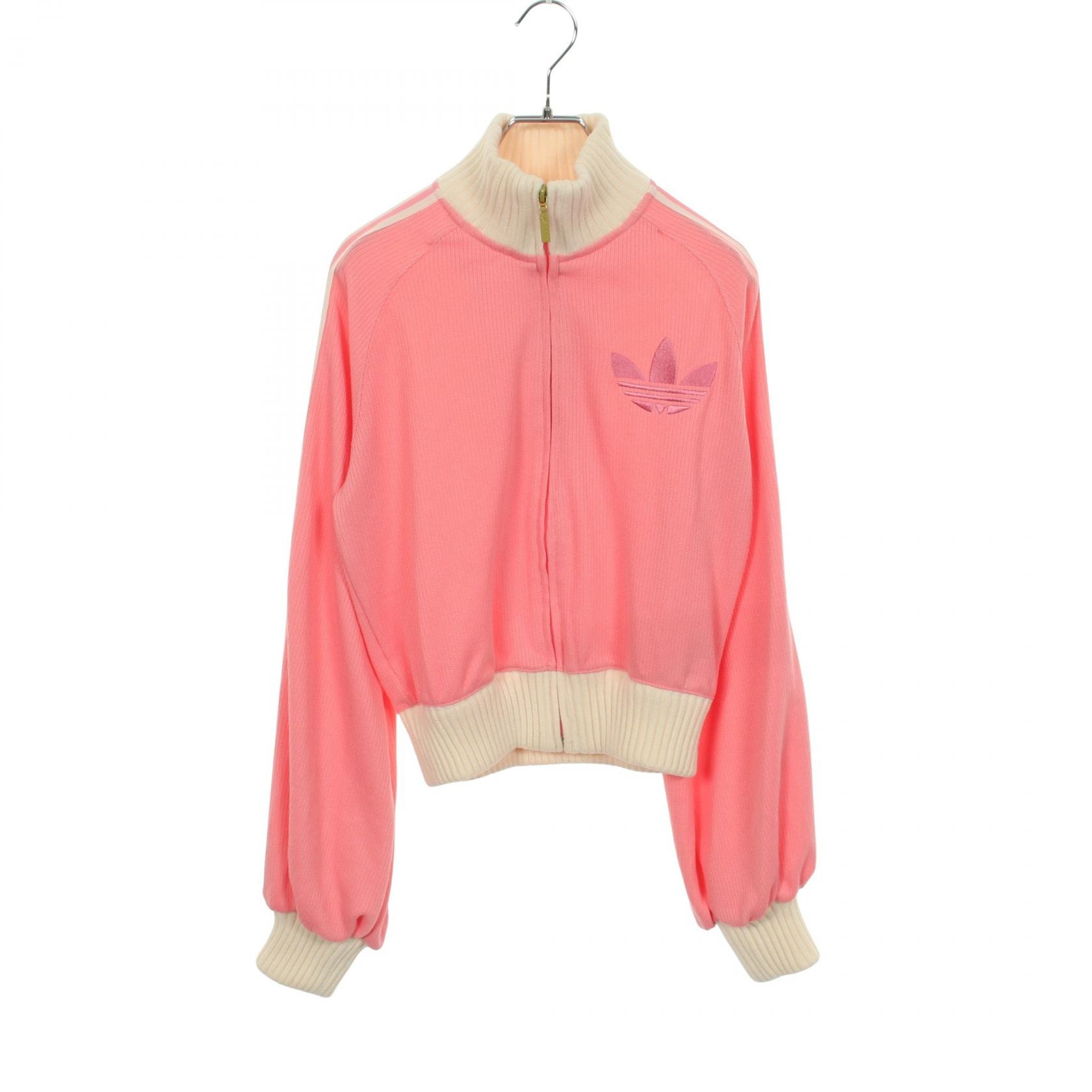 アディダス adidas Adicolor Heritage Now ニット 衣料品 アウター ポリエステル レディース ピンク系 / ホワイト系 IB2026 【中古】