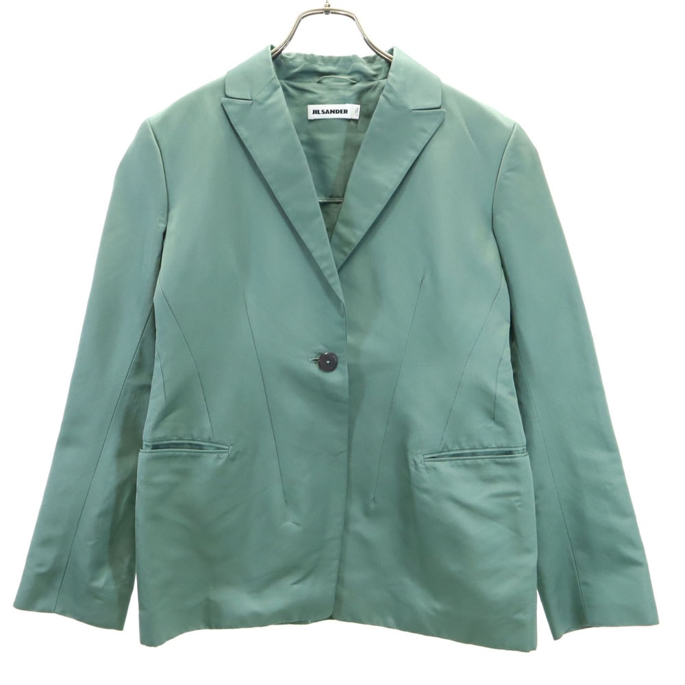 JIL SANDER ジルサンダー イタリア製 シルクブレンド テーラードジャケット 38 グリーン系 ブレザー