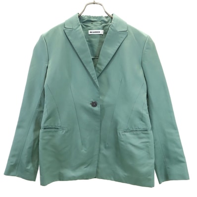 JIL SANDER ジルサンダー イタリア製 シルクブレンド テーラードジャケット 38 グリーン系 ブレザー