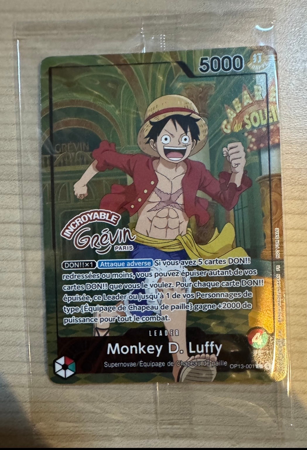 モンキー・D・ルフィ L [OP13-001]【フランス語版】(プロモーションカード「ONE PIECE × グレヴァン美術館」)