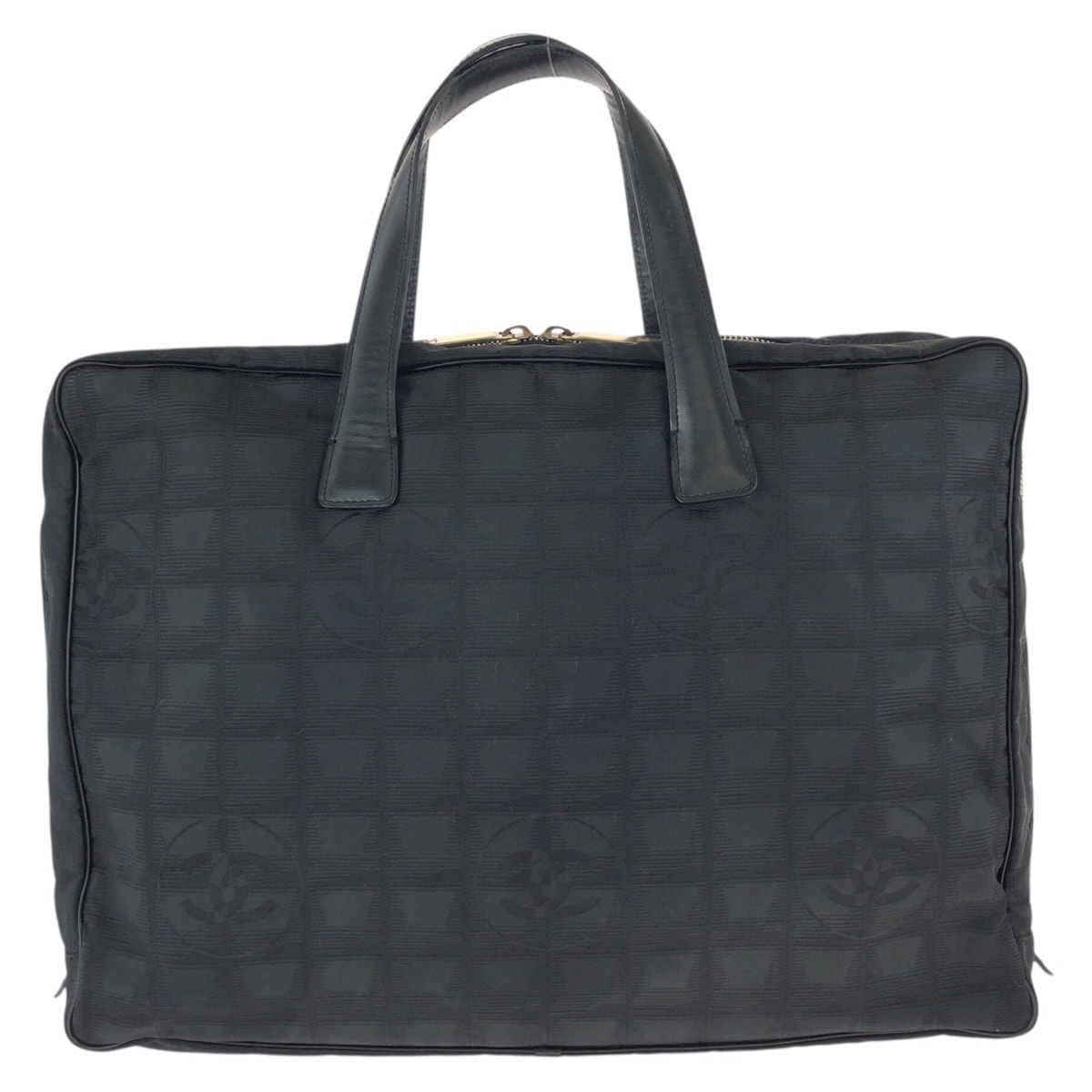 美品 CHANEL シャネル ニュートラベルライン ココマーク ブラック 黒 ゴールド金具 ナイロン レザー/ トートバッグ ビジネスバッグ 601612 【中古】