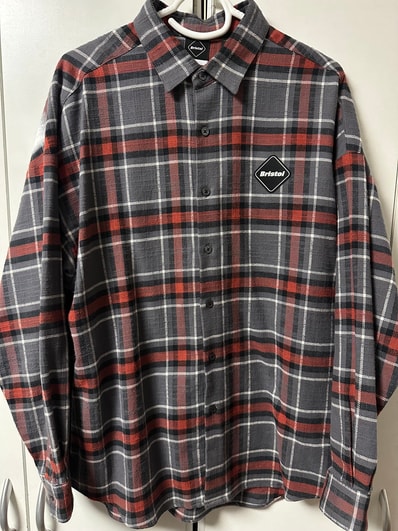 F.C.Real Bristol Flannel Big Logo Baggy Shirt "Grey"