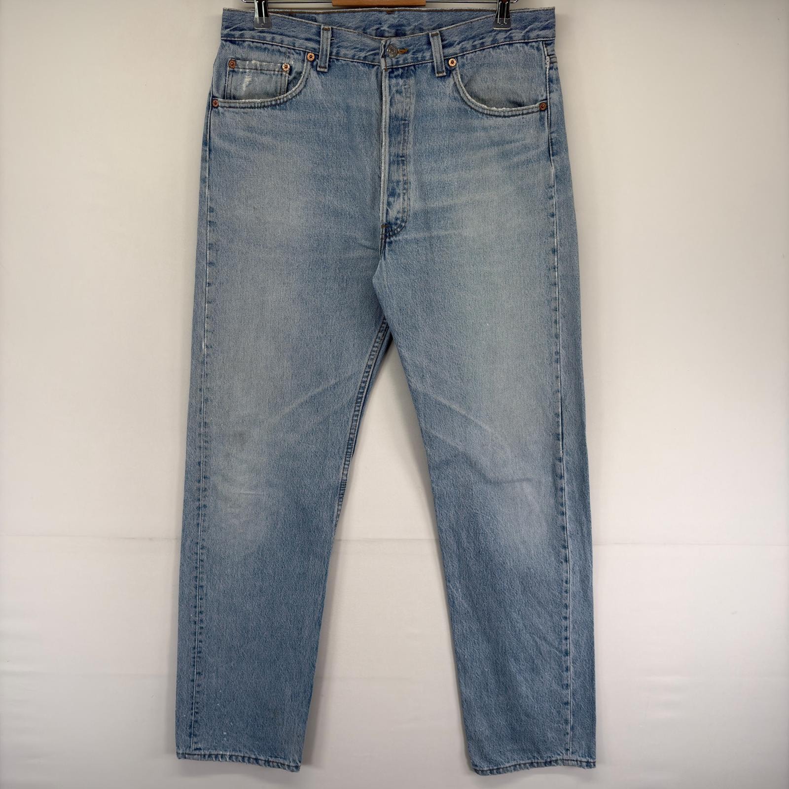 古着 リーバイス Levi's デニム パンツ 501 5ポケット ストレート 長ズボン ボタンフライ ジーンズ ジーパン  ブルー系 メンズ