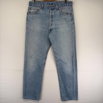 古着 リーバイス Levi's デニム パンツ 501 5ポケット ストレート 長ズボン ボタンフライ ジーンズ ジーパン ブルー系 メンズ