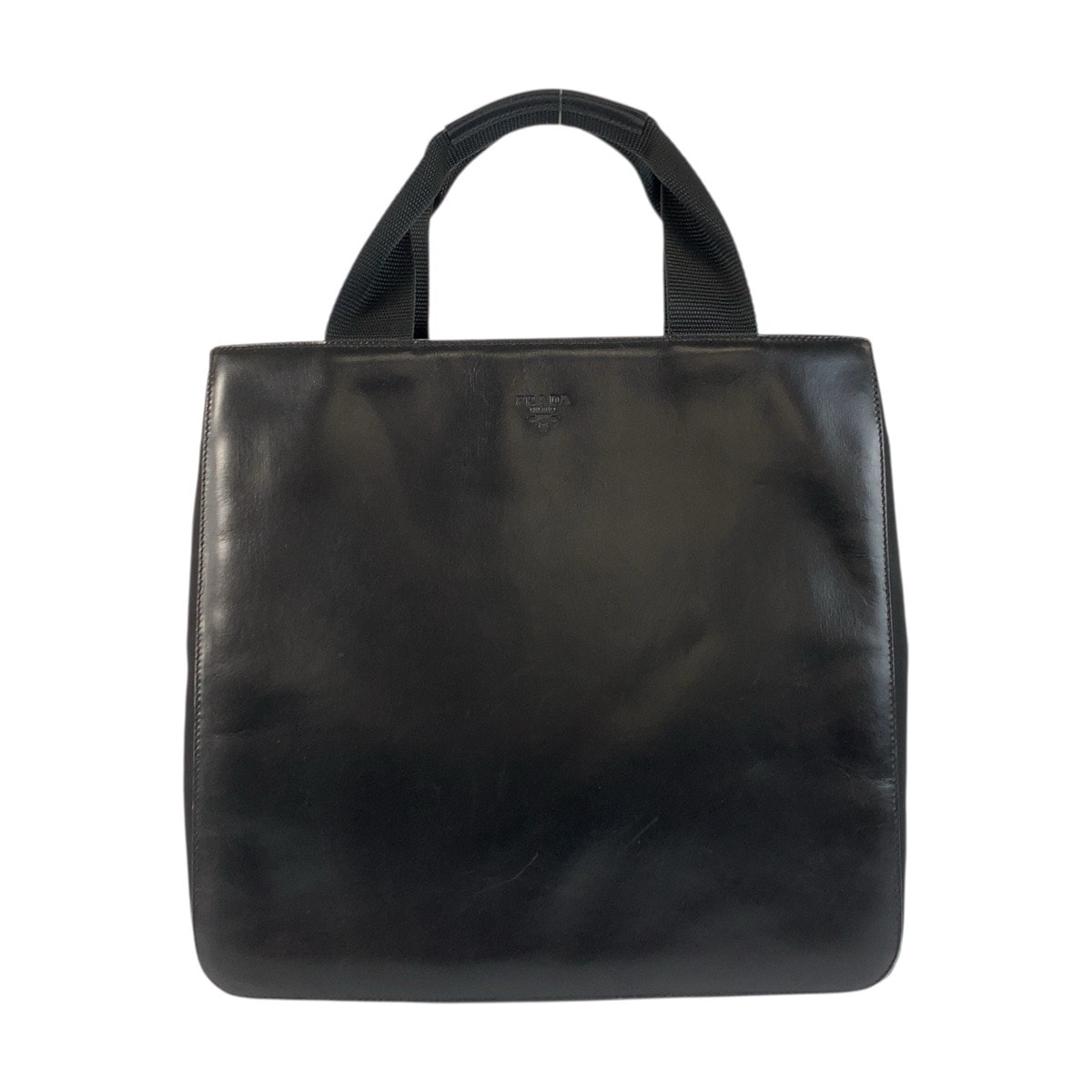 美品 PRADA プラダ テスート ブラック 黒 シルバー金具 レザー ナイロン/ ハンドバッグ トートバッグ 601191 【中古】