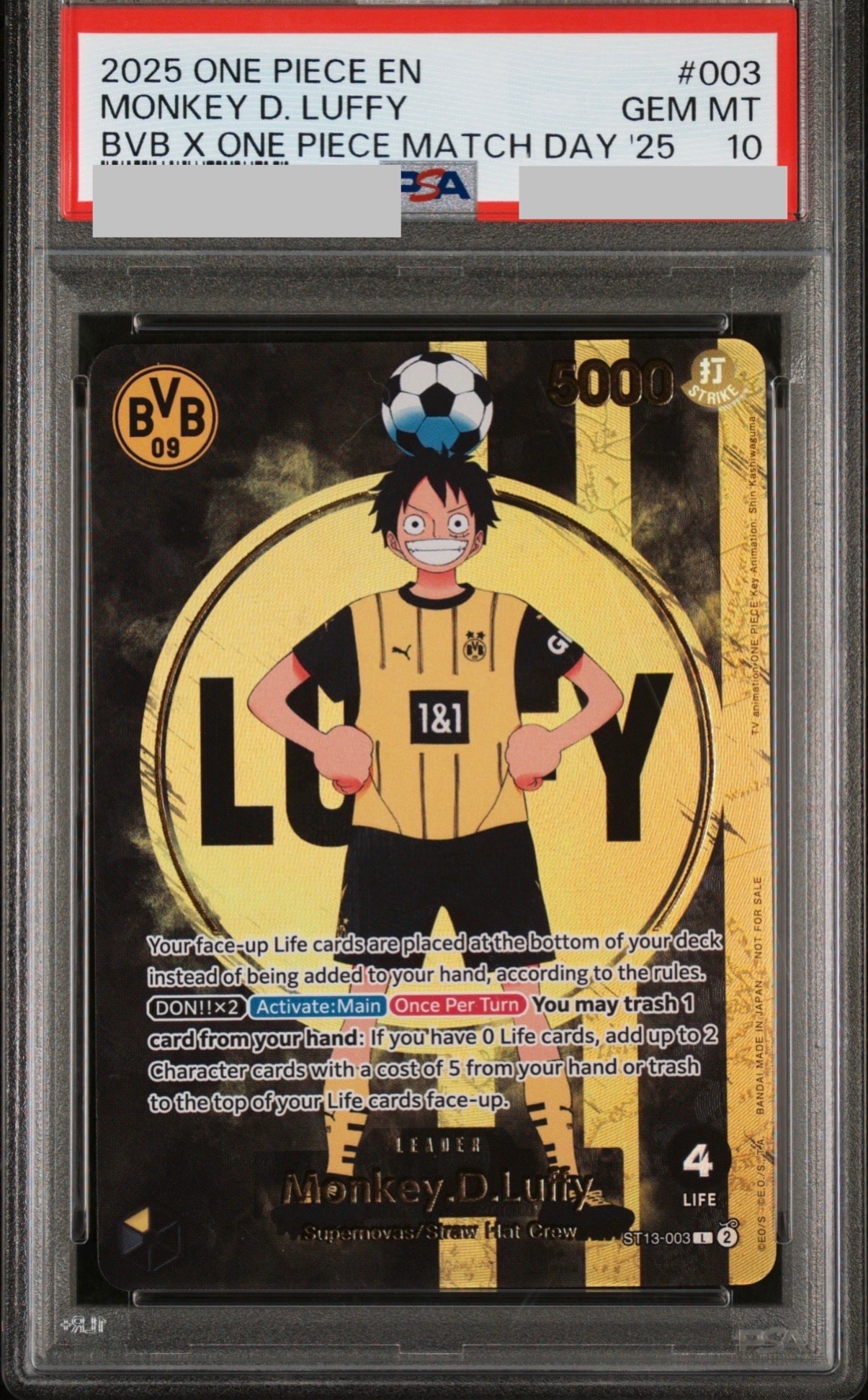 PSA10】モンキー・D・ルフィ SR [OP07-109](プロモーションカード「V
