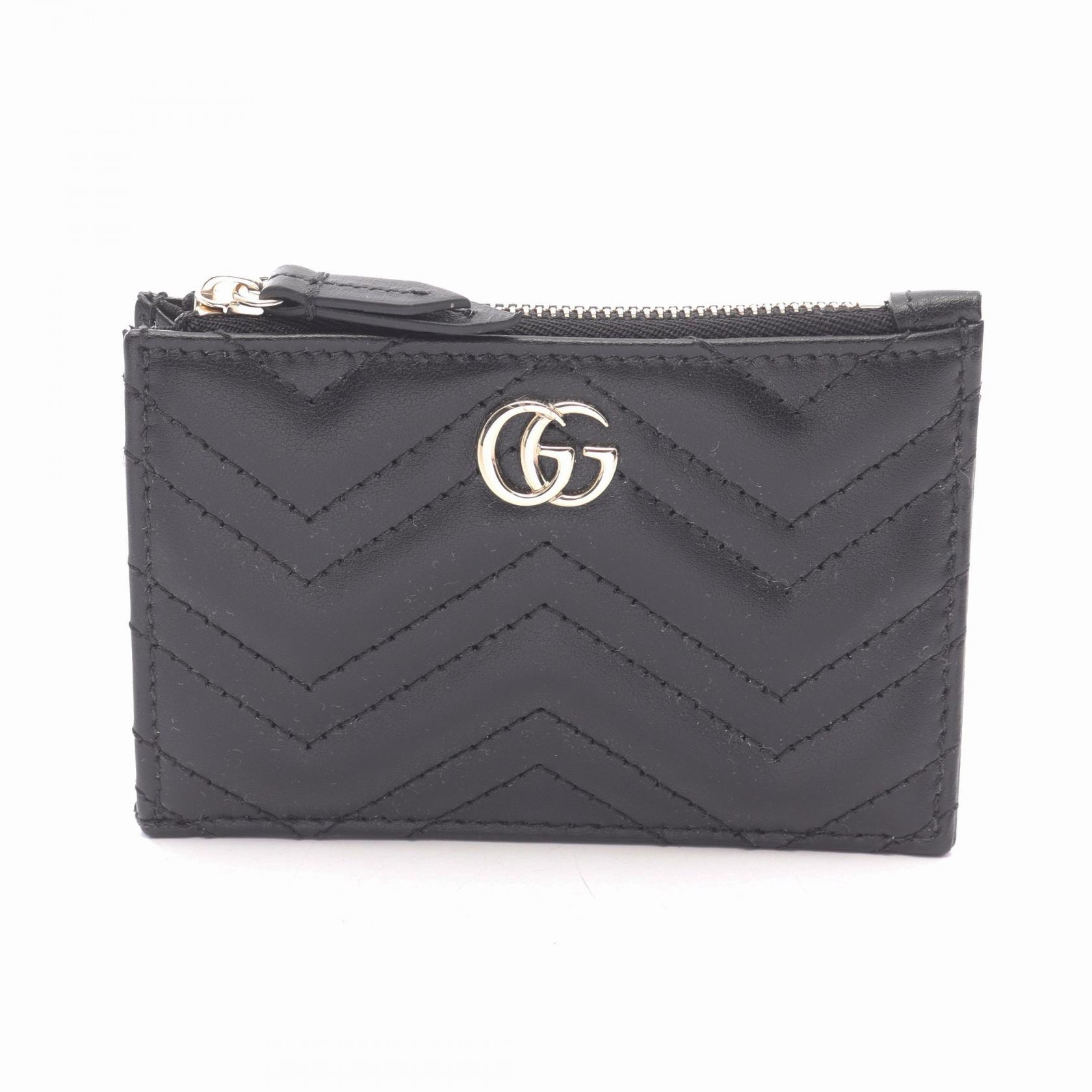 グッチ GUCCI ダブルG キーリング付き カードケース アクセサリー レザー レディース ブラック系 837747AAET81000 【新品】